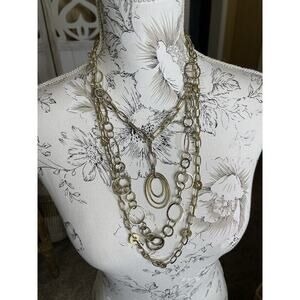 Vintage Multi Chain Chunky Gold Statement Necklace Retro